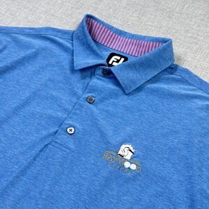 FootJoy Polo Shirt Mens XL Blue Polyester Spandex Golf Short Sleeve Collared